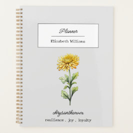 AGENDA FLOR DE NASCIMENTO DE CHRYSANTHEMUM NOVEMBER PERSO