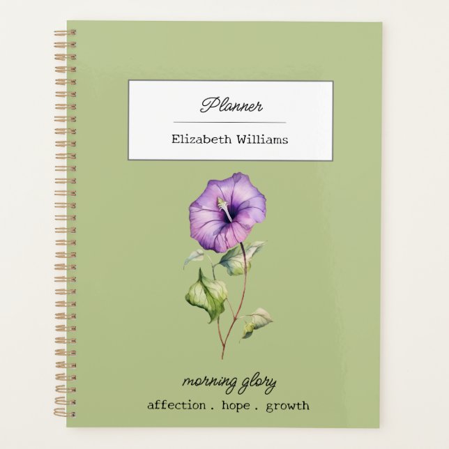 Agenda Flor de Nascimento de Setembro Morning Glory Perso (Frente)