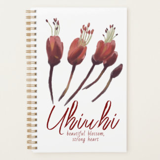Agenda Flor de Uhiuhi Rara Nativa Havaiana Floral Elegant