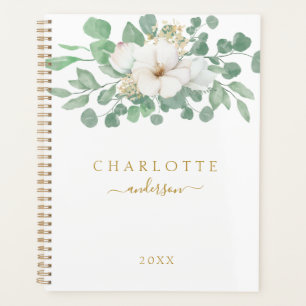 Agenda Flor moderna, simples, elegante de eucalipto
