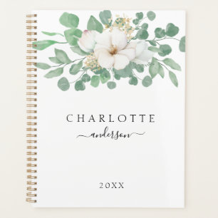Agenda Flor moderna, simples, elegante de eucalipto