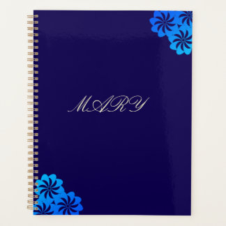 Agenda Flor Personalizada Azul