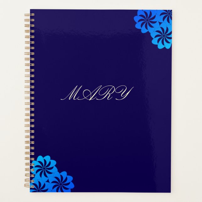 Agenda Flor Personalizada Azul (Frente)