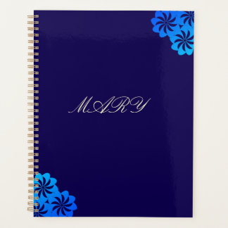 Agenda Flor Personalizada Azul