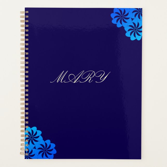 Agenda Flor Personalizada Azul (Frente)