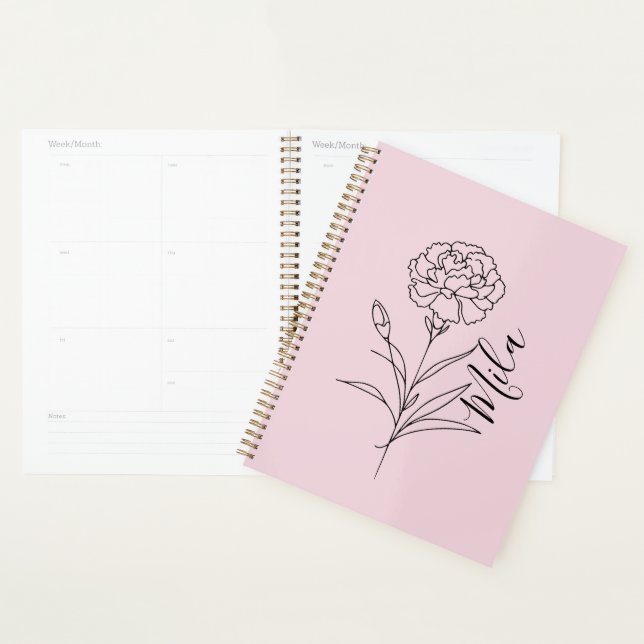 Agenda Flor Personalizada de Nascimento do Cravo de Janei (Exibição)