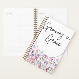 Agenda Flor rosa-Blush