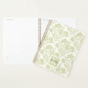 Agenda Florais Monogramados Neutros Serenos