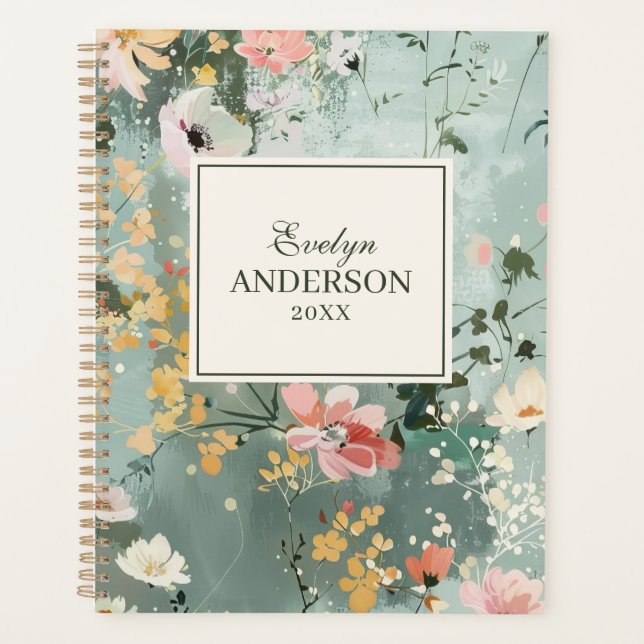 Agenda Florais pintados (Frente)