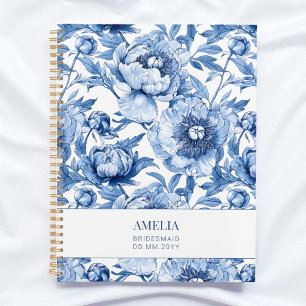 Agenda Floral Azul Chinoiserie Flor Vestido de Noiva Pers