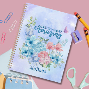 Agenda Floral Azul Roxo Moderno Espumante