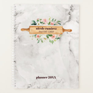 Agenda Floral Bakery Rolling Pin Patisserie — mármore