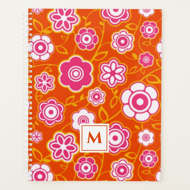 Agenda Floral Bandana Impressão Monograma (Frente)