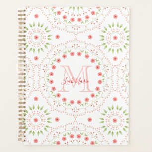 Agenda Floral Blush Pink Mandala Monograma