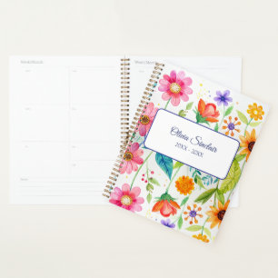 Agenda Floral Brilhante Personalizado