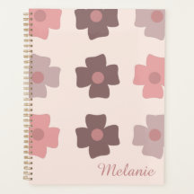 Floral Buds Brown Pink Name