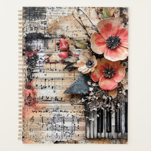 Agenda Floral com Chaves de Piano Russas e Música Vencida