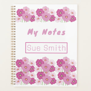 Agenda Floral Cor-de-rosa-branca