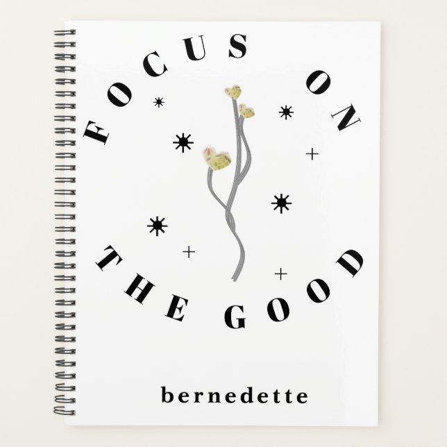 Agenda Floral Datinado Personalizado Foco no Bem (Frente)
