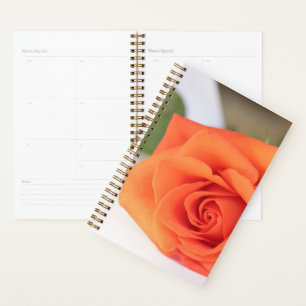 Agenda Floral de Flor Rosa de Laranja