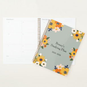 Agenda Floral de Nome Personalizado