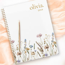 Floral de Nome Personalizado de Flores Selvagens