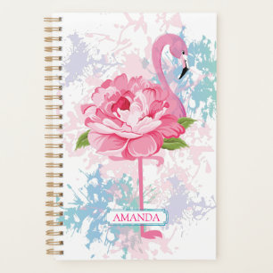 Agenda Floral, design, rosa, flamingo, cor-de-rosa