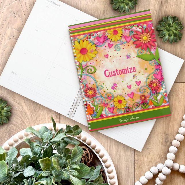 Agenda Floral Divertida Inspirivência Animada Personalizá (Criador carregado)