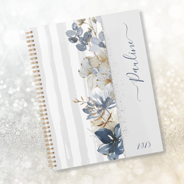 Agenda Floral Elegante Feminina Personalizada (Criador carregado)