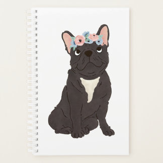 Agenda Floral French Bulldog Amadurece Black Frenchie Dog