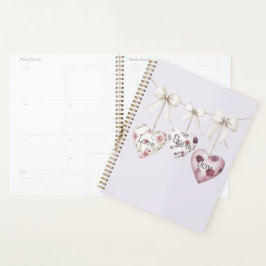 Agenda Floral Inspirador Amor Esperança Alegria Corações 
