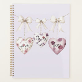 Agenda Floral Inspirador Amor Esperança Alegria Corações 