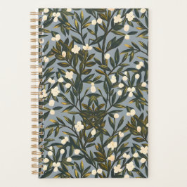 Agenda Floral pattern on  dusty blue-gray background