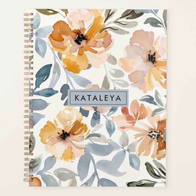 Agenda Floral Personalizado Outono Suave (Frente)