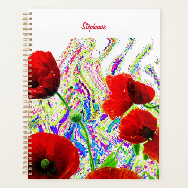 Agenda Floral Poppy Flowers Colorida Artsy Nome Personali (Frente)
