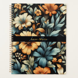 Agenda Floral rustic vintage elegante preto
