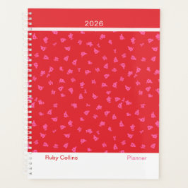 Agenda Floral Vermelho Moderno Divertido