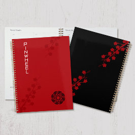 Agenda Floral Vermelho Negrito