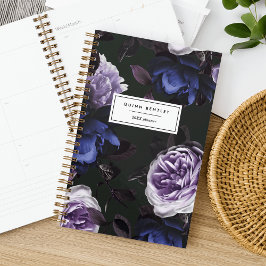Agenda Floral Violeta Escuro Elegante | Personalizado