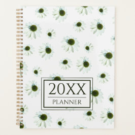 Agenda Floral White Cream Echinacea Pattern 2026