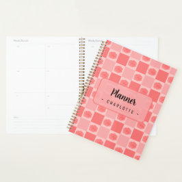 Agenda Floral Xadrez Rosa