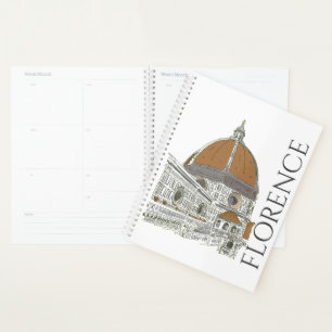 Agenda Florence Italy Duomo Caneta e Ilustração de Tinta