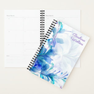 Agenda Flores abstrato Azuis E Roxas