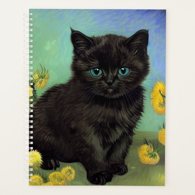Agenda Flores Amarelas de Gogh Pretas para Gogh (Frente)