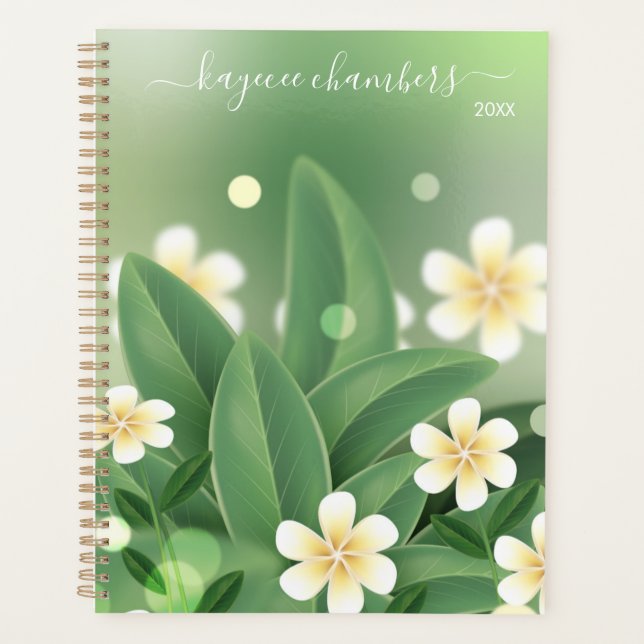 Agenda Flores Amarelas e Brancas Personalizadas Elegantes (Frente)