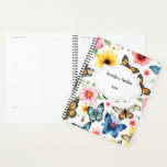 Agenda Flores aquáticas padrão jardim pessoal<br><div class="desc">Flores de aquarela padrão de jardim pessoal Planner. Você pode personalizá-lo e adicionar seu próprio texto e ano.</div>