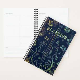 Agenda Flores Arte de Violão - Adicione Seu Texto / Nome
