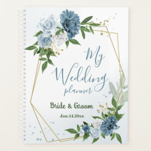Agenda flores azuis bonitas verde casamento