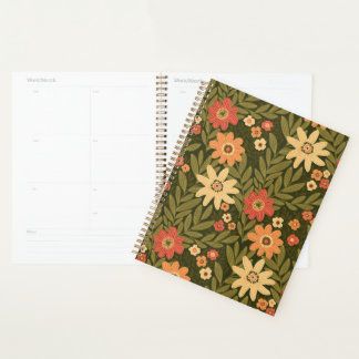 Agenda Flores boêmicas em cores terrestres