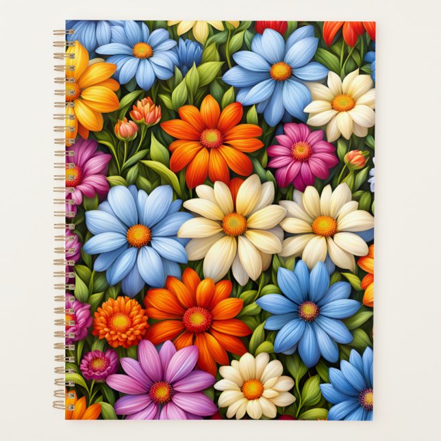 Agenda Flores bonitas, coloridas, (Frente)